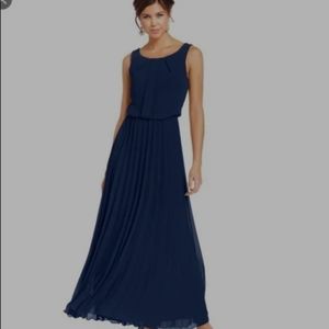 B. Darlin Blue Chiffon Pleated Dress